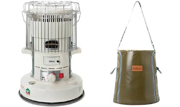 파세코의 캠핑 난로와 가방.