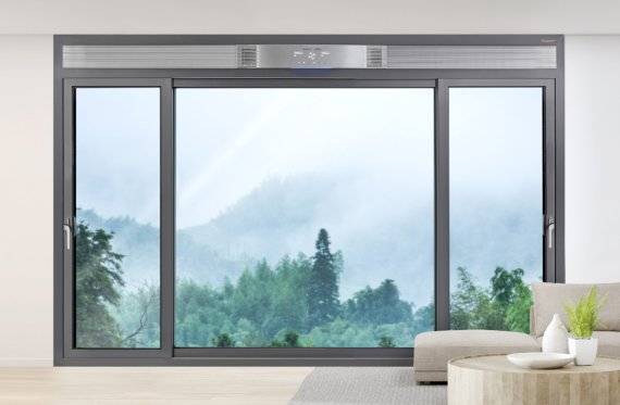 금호석유화학의 휴그린 자동환기창 Pro의 모습. 금호석유화학 제공.