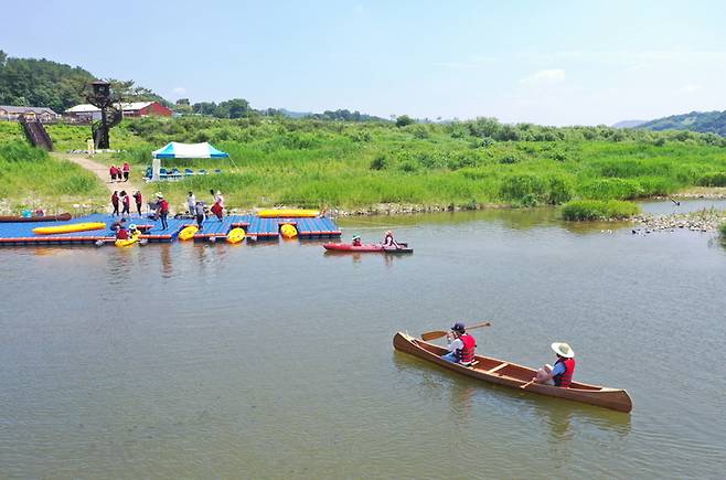 순창군이 운영 중인 유등면 화탄마을 인근 '수상레저기구 체험교실' *재판매 및 DB 금지