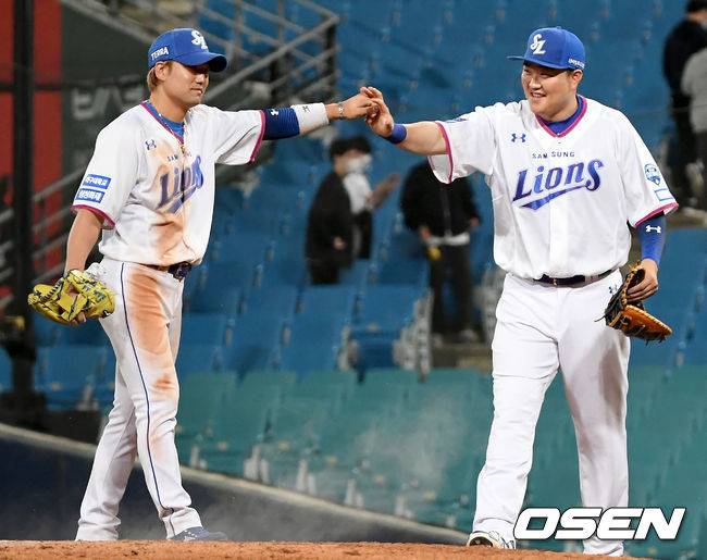 삼성 라이온즈 내야수 김상수와 오재일 / OSEN DB