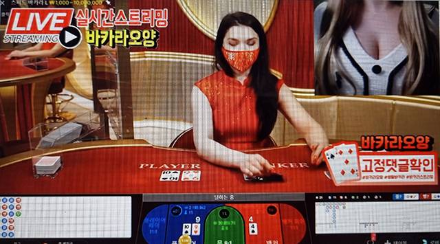 ▲온라인 바카라 게임. ⓒ유튜브 캡쳐