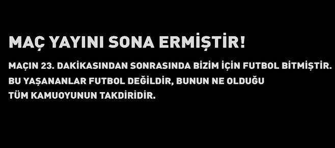 재방송 중계를 중단하고 판정에 대한 항의 메시지를 보낸 터키 프로축구 페네르바체. 사진=페네르바체 공식 홈페이지
