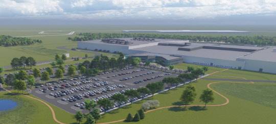 GM과 LG의 합작법인 얼티엄셀즈의오하이오 로즈타운 공장 완공 예상도. 한국GM 제공