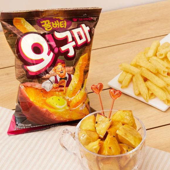 키움증권이 오리온의 실적 개선 모멘텀이 강화될 것이라고 전망했다. 사진은 오리온의 '꿀버터 오!구마' 제품. [사진=오리온]