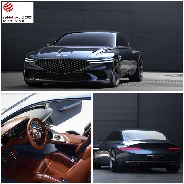 제네시스 콘셉트카 '제네시스 엑스'가 '2021 레드 닷 어워드'의 디자인 콘셉트 분야 모빌리티·수송 부문에서 전기차 콘셉트카 '제네시스 엑스'가 최우수상을 받았다. /제네시스 제공