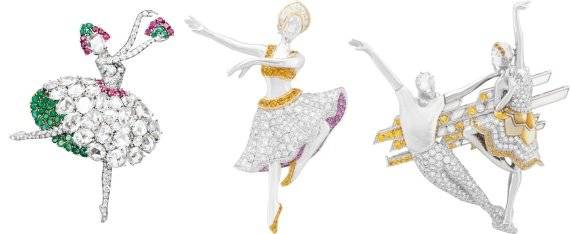 스페니시 댄서 클립, 1941년. 에디 발레리나 클립: 반클리프 아펠. 파 드 되 발레리나 클립. [사진 반클리프 아펠]