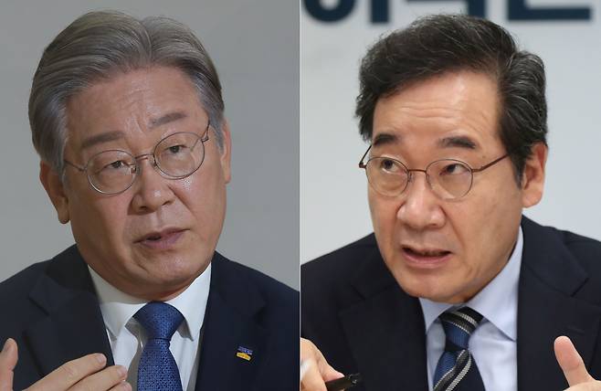 더불어민주당 이재명 대선 후보와 이낙연 전 대표. /장련성·이덕훈 기자