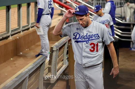 내셔널리그 챔피언십시리즈 6차전 선발 등판이 불발된 맥스 슈어져. 게티이미지