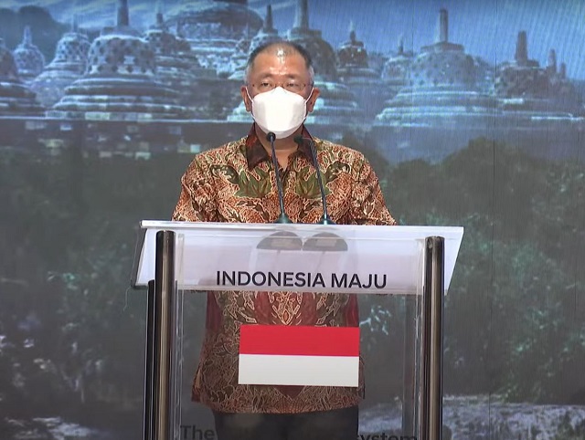 정의선 현대차그룹 회장이 25일 인도네시아 정부가 주최한 '더 퓨처 EV 에코시스템 포 인도네시아' 행사에 참석해 인도네시아 전기차 생태계 조성에 적극적으로 동참하겠다는 의지를 밝혔다. /현대차그룹 제공