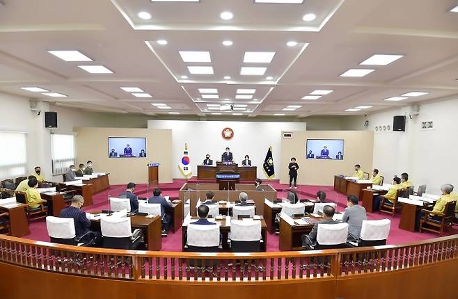 공주시의회 제229회 임시회 폐회 모습.