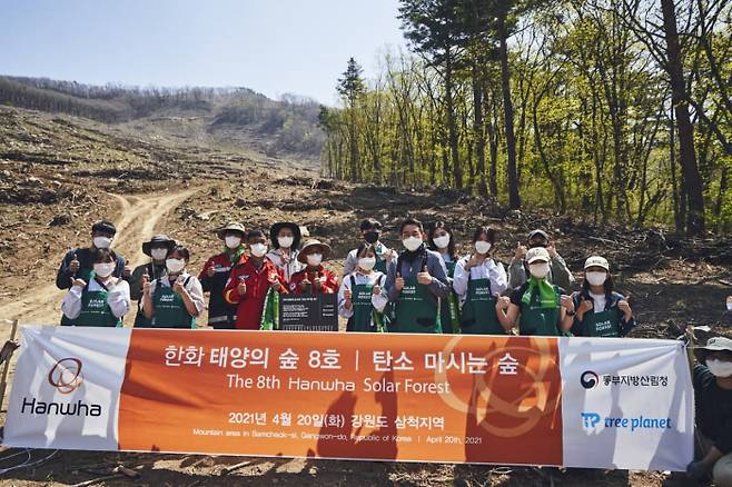 한화그룹은 ‘한화 태양의 숲’ 사업을 통해 국내외에 친환경 숲을 조성하고 있다.