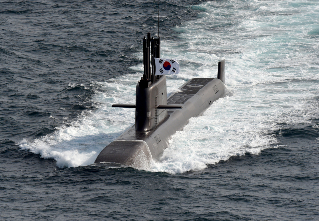 대우조선해양이 건조해 취역한 최신 잠수함 ‘도산안창호함’의 모습. /사진제공=해군