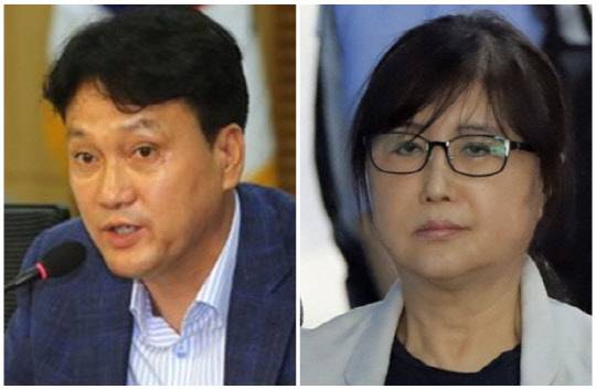 안민석(왼쪽) 더불어민주당 의원과 최순실씨. 연합뉴스