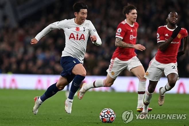 질주하는 손흥민 [AFP=연합뉴스]