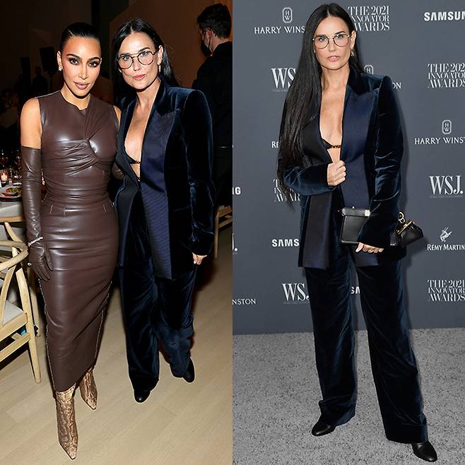 할리우드 TV 스타 겸 패션사업가 킴 카다시안, 배우 데미 무어 /사진=AFPForum=뉴스1