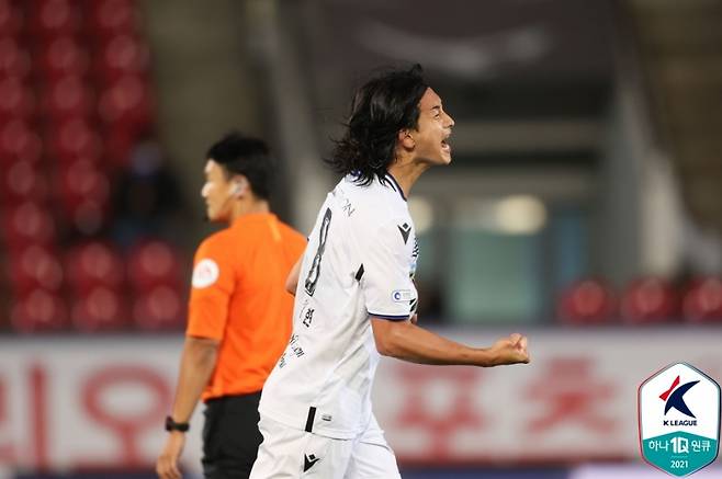 ▲ 인천 유나이티드 김현이 성남FC전에서 골을 터뜨렸다. ⓒ한국프로축구연맹