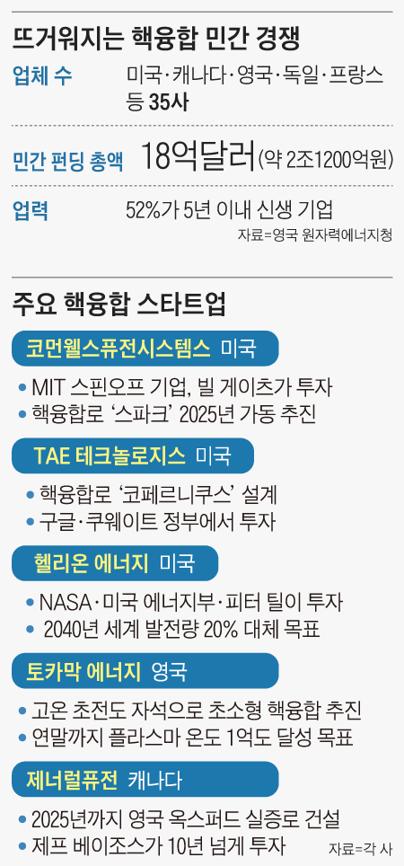 주요 핵융합 스타트업