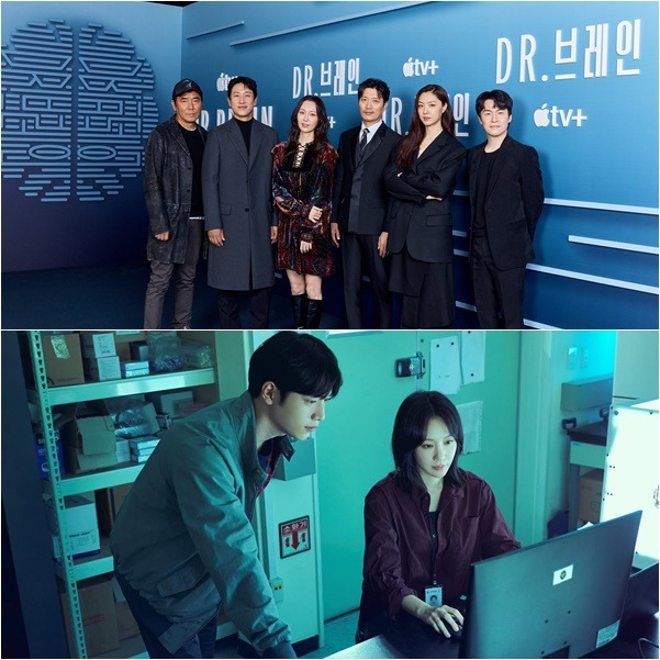 애플TV+ 'Dr.브레인' 출연진(위), 디즈니+ '그리드' 스틸 컷(아래) © 뉴스1