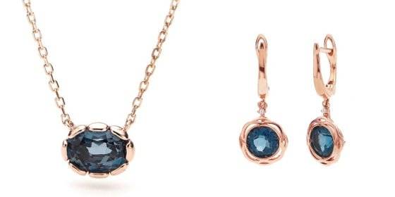 런던 블루 토파즈가 세팅된 주얼리. [사진 도로시 쥬얼리]