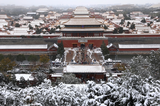 7일 중국 베이징 자금성(고궁박물관)에 눈이 소복히 쌓여 있다./사진=로이터 연합뉴스