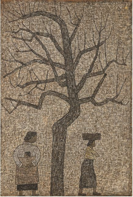 박수근, 나무와 두 여인, 1962, 캔버스에 유채, 130x89cm, 리움미술관