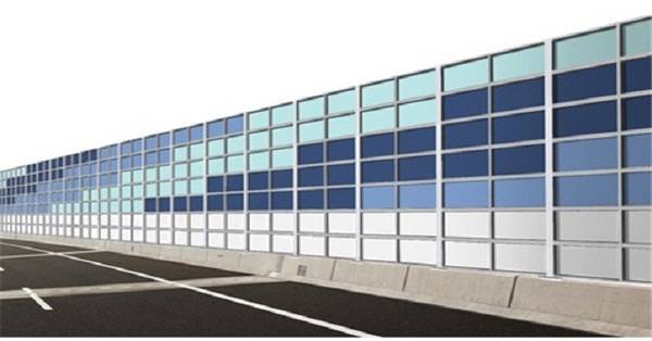 옥토끼이미징의 BIPV컬러태양광 모듈 솔라리안이 적용된 외곽순환도로 강일램프 방음벽. <사진 제공=옥토끼이미징>