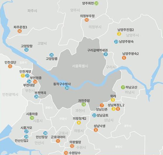 1~4차 사전청약 대상지 위치도 [국토교통부 제공]