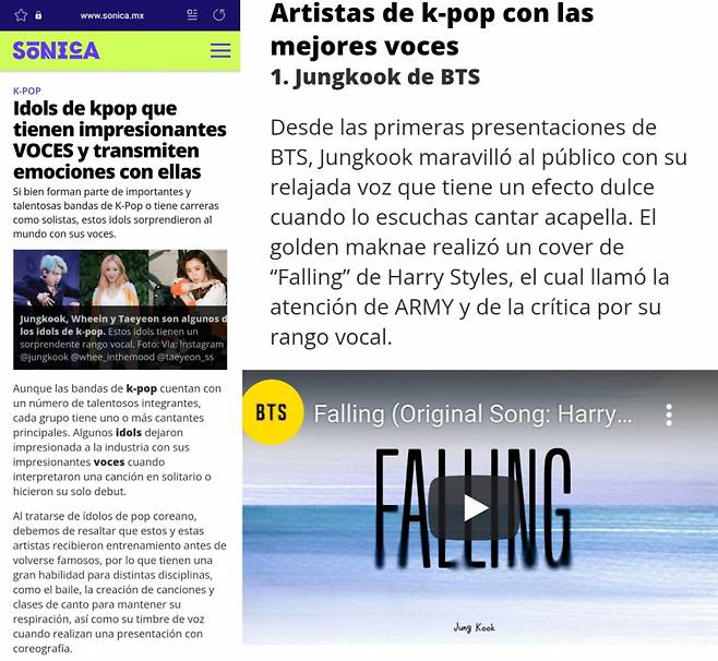 방탄소년단 정국, '최고의 목소리 K팝 아티스트'..멕시코 매체 "세계를 놀라게 한 목소리"