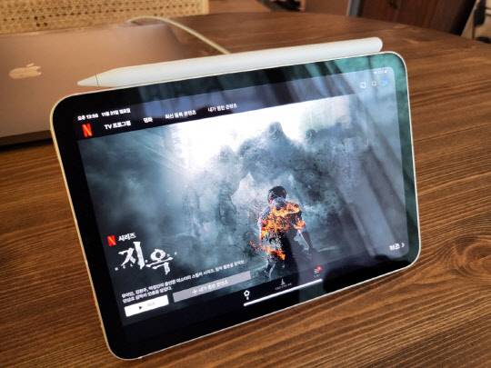 '아이패드 미니6'로 보는 넷플릭스 콘텐츠. 김나인 기자