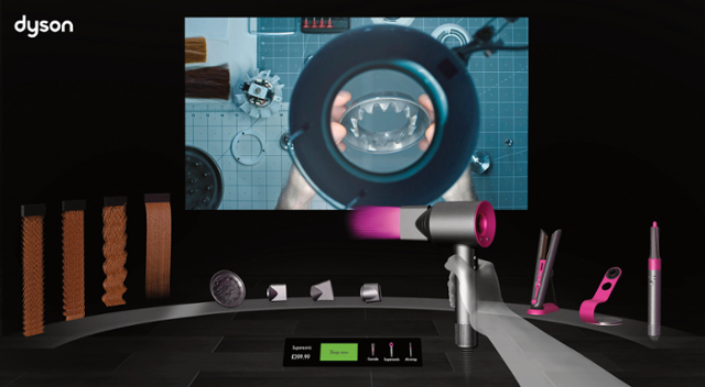 다이슨의 가상 매장 '다이슨 데모 VR' 속 체험 장면. 다이슨 제공