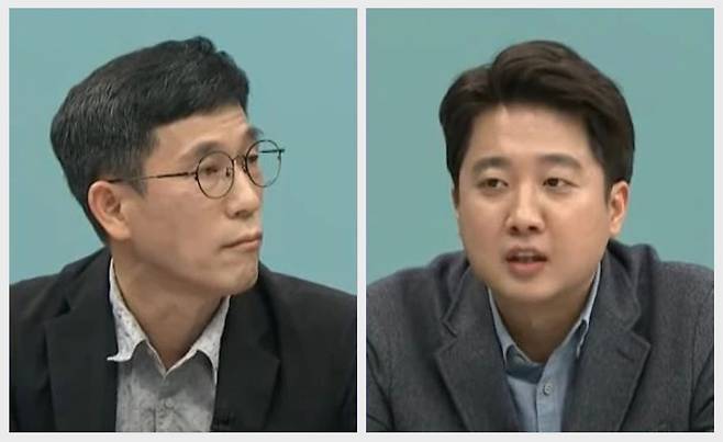 진중권(왼쪽) 전 동양대 교수와 이준석 전 미래통합당 최고위원. /채널A