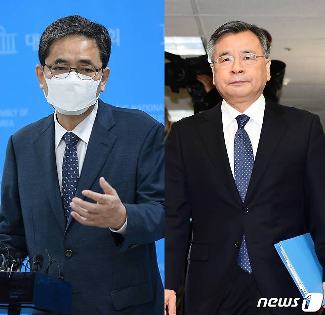곽상도 전 의원(왼쪽)과 박영수 전 특검./ © 뉴스1