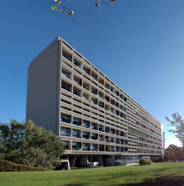 프랑스 건축거장 르코르뷔지에가 1952년 설계한 프랑스 남부 마르세유의 집합주택 '유니테 다비타시옹'. 위키미디어 공용