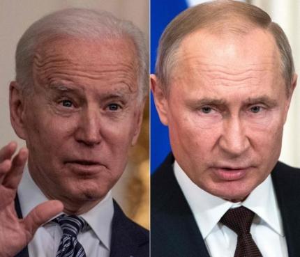 조 바이든(왼쪽) 미국 대통령과 블라디미르 푸틴 러시아 대통령. AFP 연합뉴스 자료사진