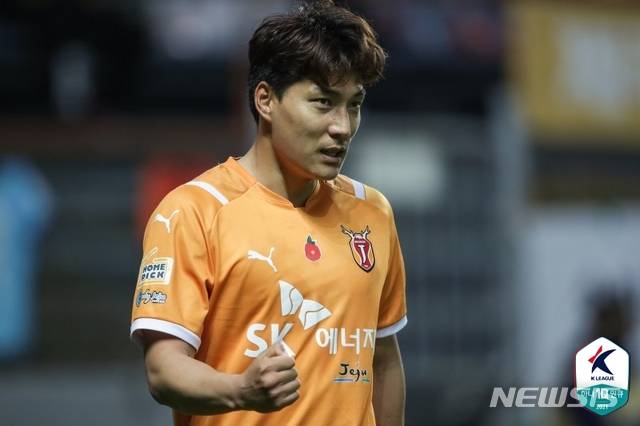 [서울=뉴시스] 제주 공격수 주민규. (사진=프로축구연맹 제공)