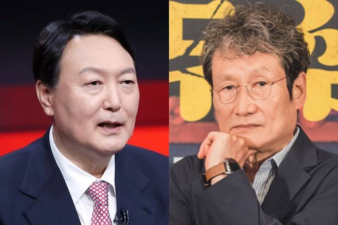 (왼쪽부터) 윤석열 국민의힘 대선 후보, 배우 문성근 씨 / 사진=연합뉴스, 스타투데이