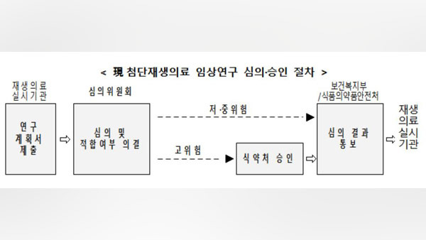 첨단재생의료 임상연구 심의·승인 절차 [보건복지부 제공]