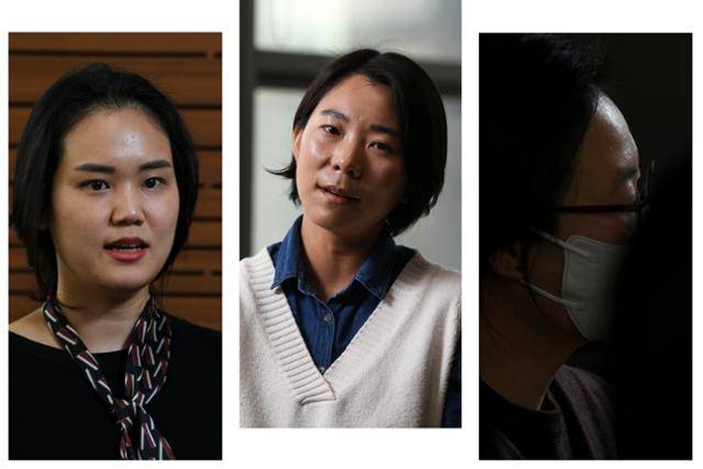 윤다미(맨 왼쪽)ㆍ이수연(가운데)ㆍ김지예씨는 “이미 세상은 바뀌고 있다. 우리가 좀 더 빨리 행동한 것일 뿐”이라고 입을 모았다. 한지은 인턴기자