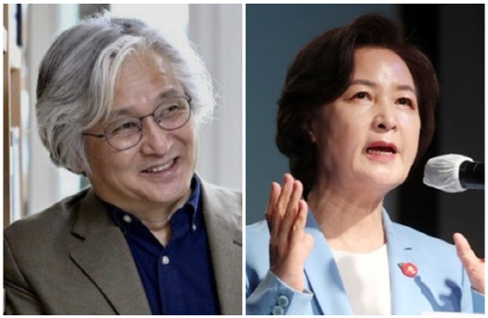김민웅 목사(왼쪽)와 추미애 전 법무부 장관. 김민웅 페이스북, 연합뉴스