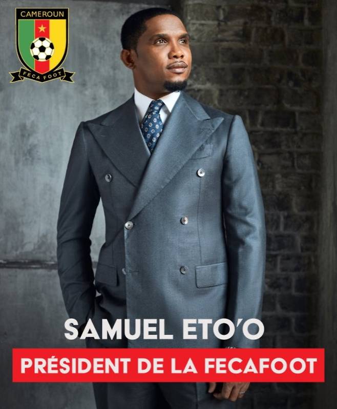 카메룬축구협회장에 당선된 에투. [사진 에투 트위터]