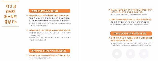 안전한 패스워드 선택 및 이용 안내서, 출처=털린 내 정보찾기 홈페이지