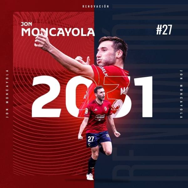 올해 6월 팀과 '10년 재계약'에 서명한 몬카욜라. 사진|CA 오사수나