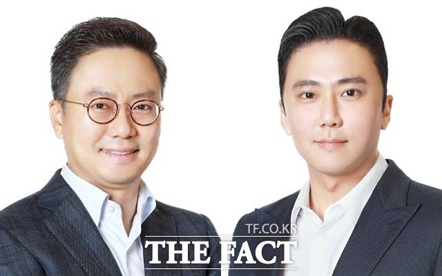 홍석조 BGF그룹 회장의 장남과 차남이 모두 BGF그룹의 사장단에 합류하면서 내년부터 본격적인 2세 경영이 시작될 것으로 보인다. 사진은 장남 홍정국 사장(왼쪽)과 차남인 홍정혁 부사장의 모습. /BGF리테일 제공