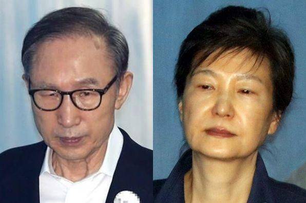 수감중인 이명박 전 대통령과 박근혜 전 대통령. /조선DB