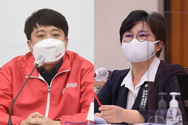 이준석-조수진 고성 갈등 - 국민의힘 이준석 대표, 조수진 선대위 공보단장. 연합뉴스