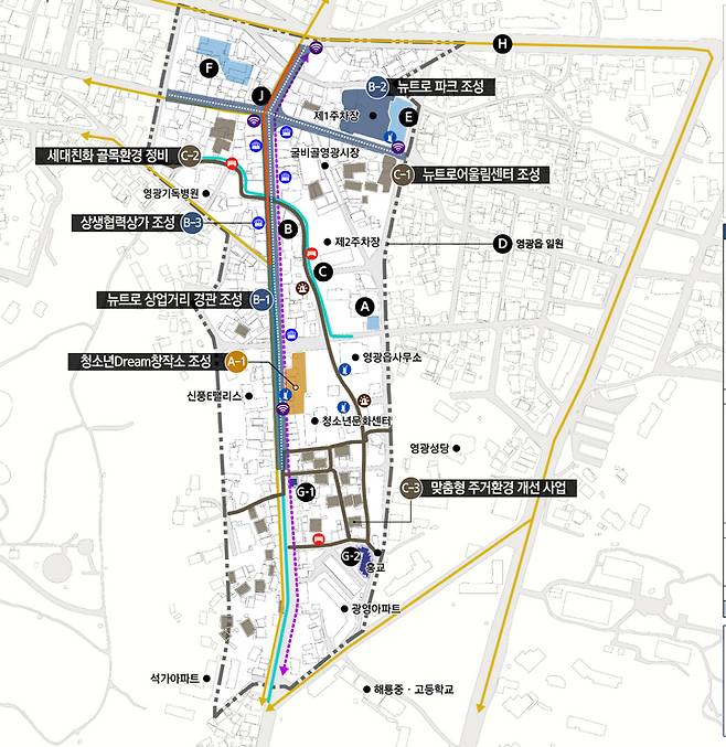 [영광=뉴시스]이창우 기자 = 전남 영광군 도동지구 도시재생 뉴딜사업 구상도. (이미지=영광군 제공) 2021.12.23 photo@newsis.com *재판매 및 DB 금지