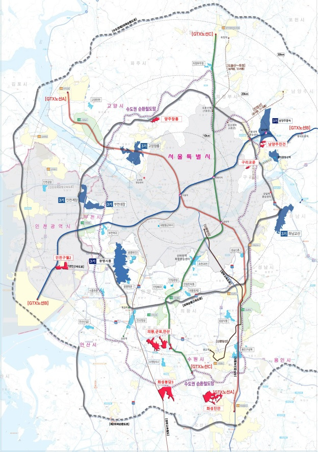 3기 신도시 위치도(LH 제공)