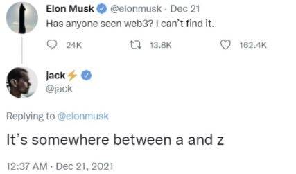 일론 머스크와 잭 도시의 트윗