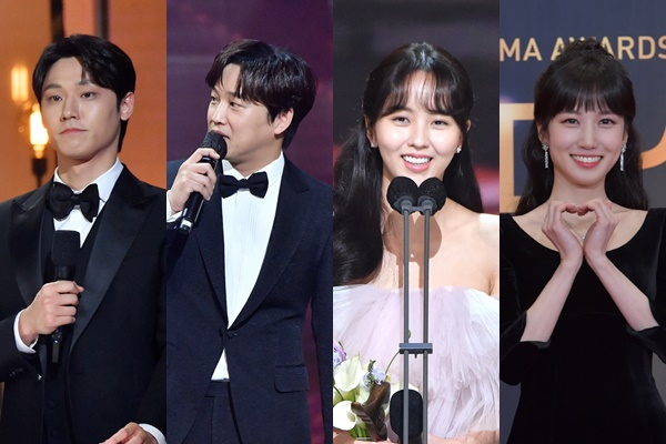 배우 이도현, 차태현, 김소현, 박은빈이 ‘2021 KBS 연기대상’ 최우수상을 수상했다. /사진=KBS 제공