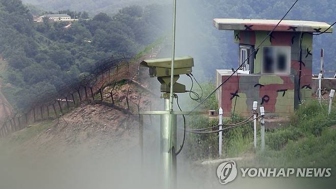 동부전선 최전방 철책 통해 1명 월북…군, 3시간동안 '깜깜' (CG) [연합뉴스 TV 제공]